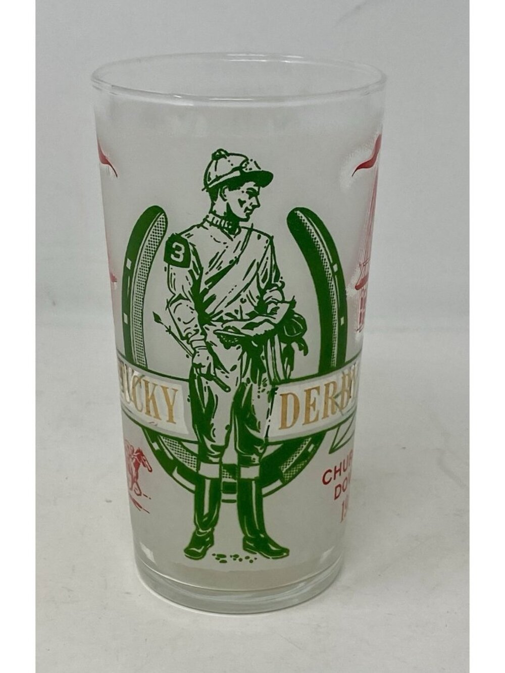 1969 Kentucky Derby Official Mint Julep Frosted Glass Churchill Downs Libbey